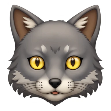 Cat and wolf mix with small slim eyes sticker