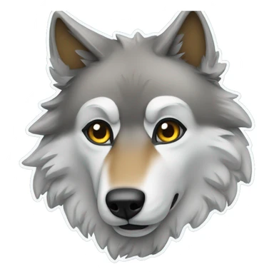 Wolf on a desktop sticker