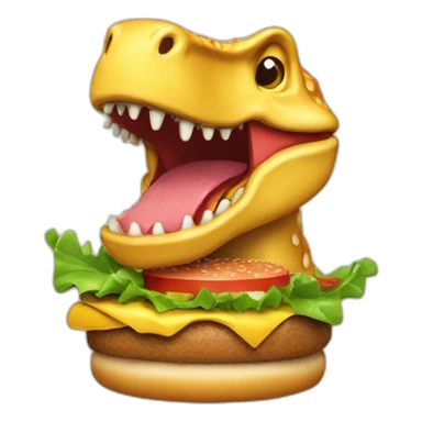 dino eating burger sticker