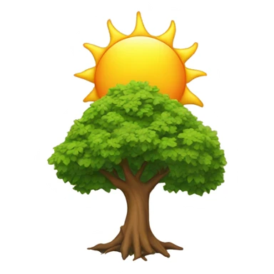 the sun and a tree under it sticker