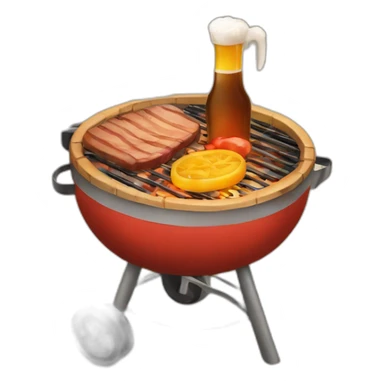 A bbq with à beer sticker