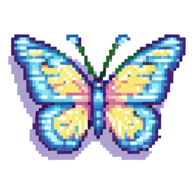 shiny butterfly with transparent background pixel art sticker