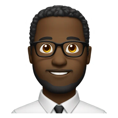 Black bold man with glasses sticker