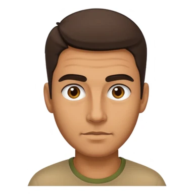 tan man with thick eyebrows and sparse hair sticker