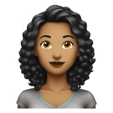 femme cheveux noir court sticker