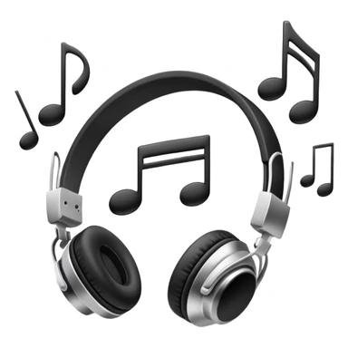 Musical notes and headphones sticker
