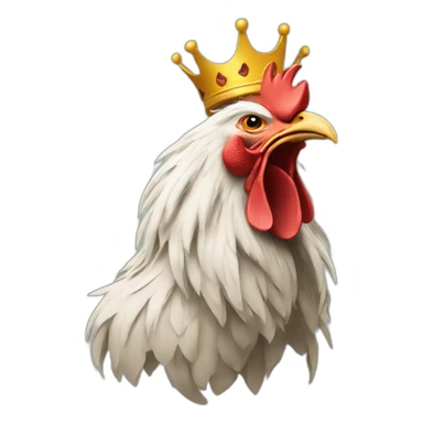 howling rooster with a crown on its head sticker