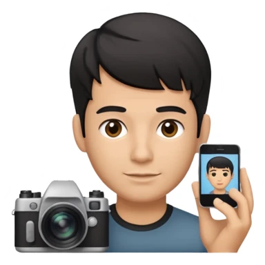 fotografo com cabelo degradado toupet cor do cabelo preto sticker