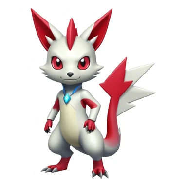 Cute Cool Edgy Shiny Futuristic Ethereal Legendary Digimon-Sneasel-Zangoose-hybrid full body sticker