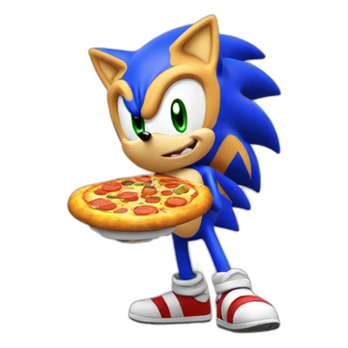 sonic eating pizza sticker