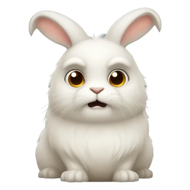 an anthropomorphic himalayan rabbit with shifty eyes sticker