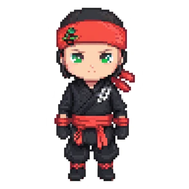 Ninja black red headband sticker