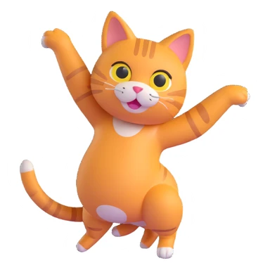 cat twerking, playful expression sticker