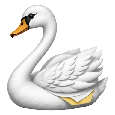 swan made with towel sticker
