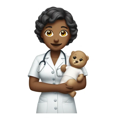 Nurse holding bany sticker
