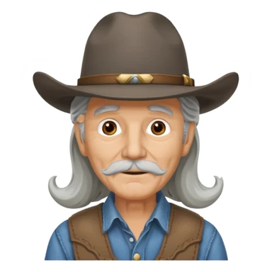 Elderly men with hats long hair  cow boy look sticker