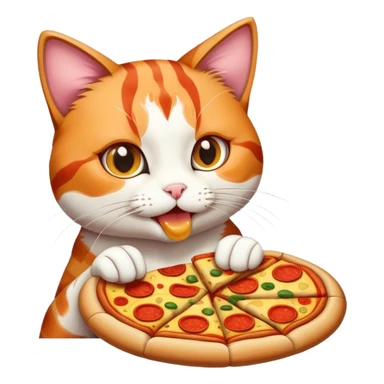 cat eating pizza sticker