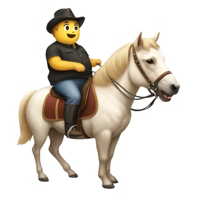 I really really fat dog riding a horse sticker