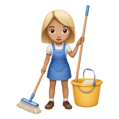 Girl Mopping sticker