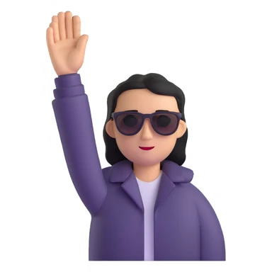 person with sunglasses, hand up in stop pose sticker