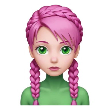 pink haired braided alien sticker