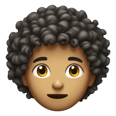 Curly haired kid mad sticker