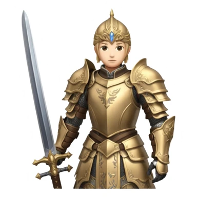 Final Fantasy XI Paladin, classic armor, standing proud, sword raised sticker