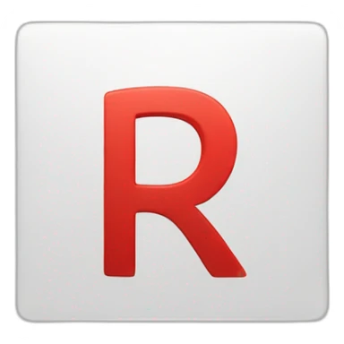 Capital letter R white colour in red colour square  sticker