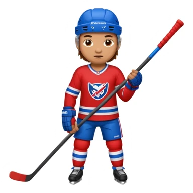 Hockey player in blue and red full body sticker