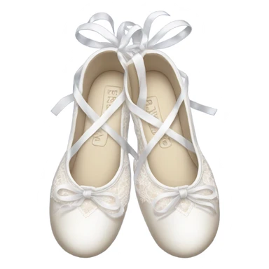 Crossed white ballet shoes with long and beautiful corses design, light lace cover all the surface sticker