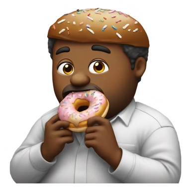 Fat New Yorker eating a donut  sticker