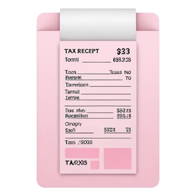 Pale Pink Tax receipt Printer sticker
