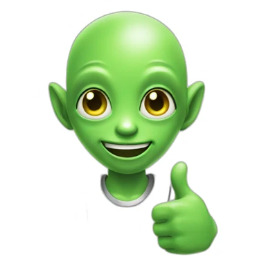 cutie alien thumbsup sticker