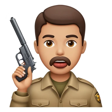 Gun in mouth sticker