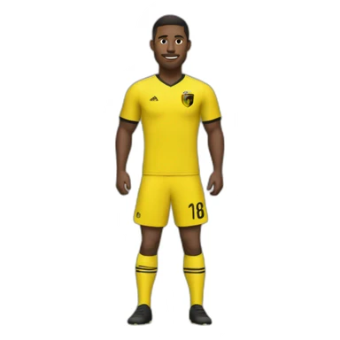 Joueur de foot avec maillot jaune et noir sticker