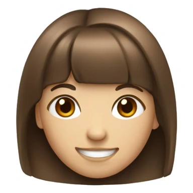 smiling girl with brown hair and bangs sticker