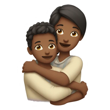 Mom and son hug sticker