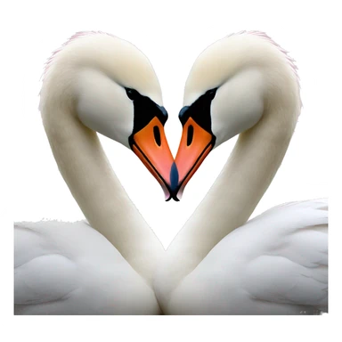 two swans making a heart sticker