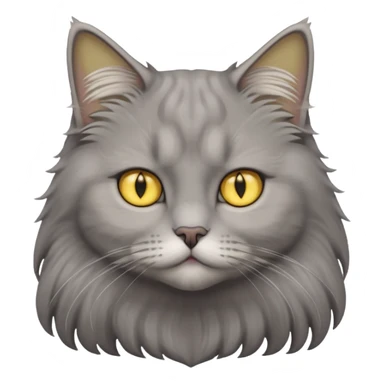 grey fluffy british long hair cat with yellow eyes cuteer  sticker