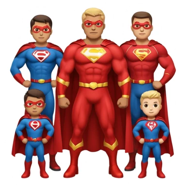 Superhero, in cartoon in superhero family sticker