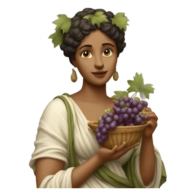 Sappho holds a bunch of grapes in her hand sticker
