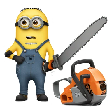 minion with a chainsaw sticker
