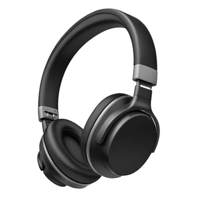 Sleek black over-ear headphones with subtle gray accents sticker