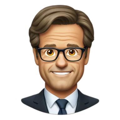 Mark rutte with glasses sticker