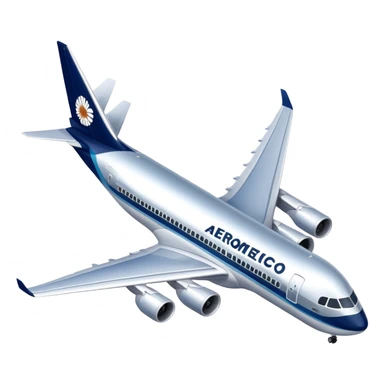 Aeromexico airplane with blue and silver colors sticker