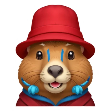 Capybara with red hat sticker