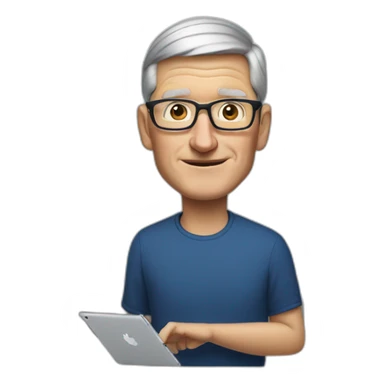 Tim Cook and his ipad sticker