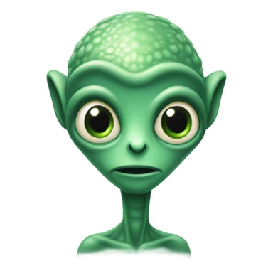 Alien portrait with green scales sticker