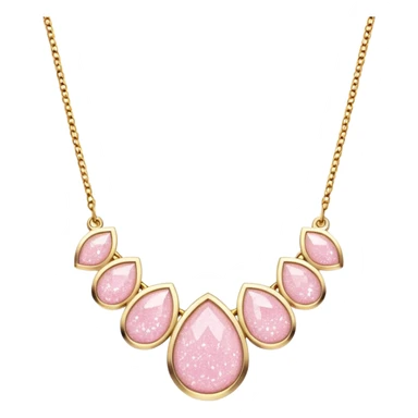 Pastel Pink Glitter Gold Necklace  sticker