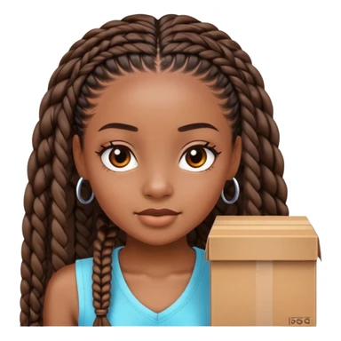 black girl with box braids  sticker